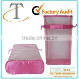 Hot Selling Promotional Nylon Mesh Pink Drawstring Bag