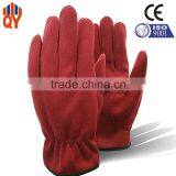 Synthetic Suede Fabric Red Color Deer Leather Gloves