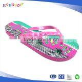 Latest Ladies Slipper Designornament Strap Texture Footbed pe Flip Flop With Logo for India and Southeast Asia Market thumbnail-1