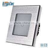 EU/UK Standard Aluminum Panel 1gang 2way Dimmer Light Switch,700W in Total