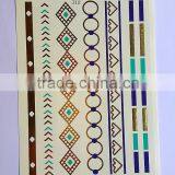 Non-toxic Flash Body Gold Temporary Tattoos Custom Metal Logo Stickers thumbnail-4