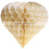 Ivory Tissue Paper Honeycomb Heart thumbnail-1