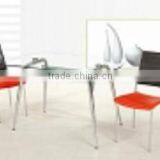 Dining Room Furniture Glass Table and Chair, Modern Glass Top Dinette Sets thumbnail-5