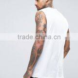 2017 High Quality New Design Custom White Color Gym Wear Comfortable 100% Cotton Fashion Men's Sport Tank Tops thumbnail-2