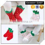 3D Jacquard Strawberry Cotton Newborn Baby Girl Socks thumbnail-1