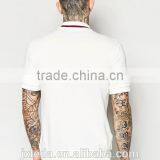 White Pique 100% Cotton Men Turtle Neck T-shirt Custom thumbnail-2