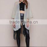 MGOO OEM Services Gold Dust Kimono Cardigan Fashion Tassels Tops Women Sexy Shawl Clothes Loose thumbnail-2
