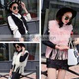 Hot Selling Short Style Fur Tassels Fashion Turkey Feather Vest Lovely Design thumbnail-1