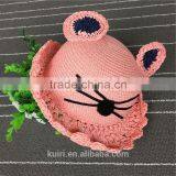 Pretty Lovely Kids Straw Hat Cat Ears Hand-woven Soft Straw Hats Baby Cartoon Cap Summer Straw Sunbonnet Infants Children Mz-255 thumbnail-3