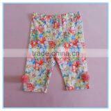 Wholesale Custom Super Comfortable Cotton Fabric Girl's Floral Leggings Stretch Colorful Pants Trousers thumbnail-1