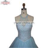 Custom A Line Halter Beading Wedding Dress thumbnail-4