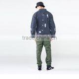 Men's Washed Distressed Broken Holes Heavy Denim Jacket With Button Back thumbnail-3