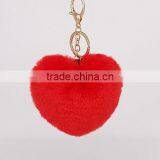 2017 New Imitation Rabbit Fur Heart-shaped Pendant Fashion Fur Hair Ball Bag Key Chain Phone Accessories Ornaments thumbnail-5