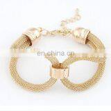Fashion Women's Braided Gold Mesh Chain Bracelet thumbnail-1