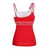 Red Three Straps Sports Sleeveless Sport Vest Women Gym Fitness Tank Top thumbnail-4