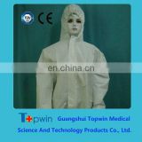 White PE PP SMS Disposable non-woven patient surgical Gown