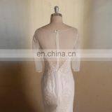 Honorable Mermaid Scoop Neck 3/4 Sleeve Lace Long Train Wedding Dress thumbnail-4