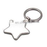 Promotional Custom Metal Silver Plated Five-point Star Shaped Keychain