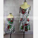 2019 SUMMER Mother and Daughter Clothes Summer Leakage Shoulder Tropical Rainforest Printed Dress (this Link for WOMAN) thumbnail-1