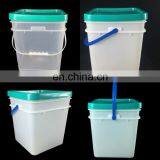 4-галлонная квадратная пластиковая ведро пищевого качества с ручкой и крышкой thumbnail-2