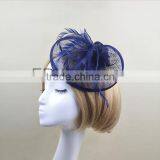 Elegant Feather Fascinator Sinamay Derby Races Hat thumbnail-1