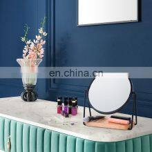 Natural Bathroom Mirrors Decorative Beauty Bamboo Makeup Mirror Wood Mini With Mirrors Trays Metal thumbnail-1