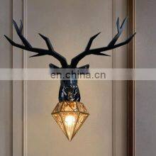 Nordic Antlers Wall Lamp Home Decor Retro Art Deer Head Wall Light Living Room Bedroom Aisle Background Wall Sconce Lighting thumbnail-4