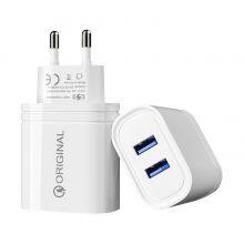 Hot Sale QC 3.0 EU/US Plug Quick Charger 2 USB Port Charger for Iphone for Huawei for Xiaomi