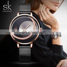 SHENGKE Black Plated Jewelry Watch Sets Dazzling Diamond Earing Necklace Accessories Gift Watches Sets Ladies Watch Luxury thumbnail-3