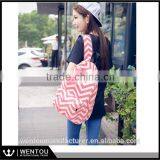 Single Shoulder Colourful Geometric Wavy Custom Designs Canvas Shopping Container White Carrying Belt Chevron Messenger Bags thumbnail-1