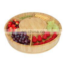 Rotating Bamboo Serving Tray and Cheese Serving Platter thumbnail-1