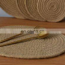 OEM Affordable Bamboo Table Mat Dining Plate Wholesale Natural Round Woven Placemat thumbnail-1