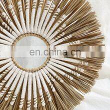 New Woven Seagrass Wall Decor Straw Rustic Pattern Woven Art Decor Placemat Wholesale thumbnail-4