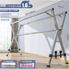 Stainless Steel X Type Floor Folding Retractable Drying Rack Household Balcony Drying Rack thumbnail-3
