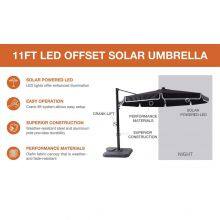 Offset 11FT Hanging Garden Umbrella UPF50+ Cantilever Polyester Crank Patio Outdoor OEM thumbnail-5