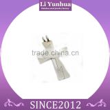 Shining & Matte two tone Pendant Stainless steel simple wire cut cross pendant