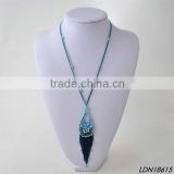 Blue bead with tassel fashion necklace