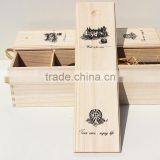 High End Custom Logo Printed Single Pine Wood Wine Gift Box thumbnail-3