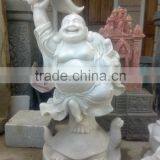 Laughing Buddha Statue White Marble Stone Hand Sculpture Carved For Temple No 38