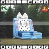 EN71 Inflatable Rock Climbing Wall, Twin Peaks Inflatable Rock Climbing Mountain for Children n Adults
