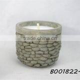 534 White Unscented Candle for Outdoor Usage Stone Granule in Cement Tank Pot Candles thumbnail-2
