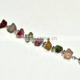 Rough Mulri Tourmaline Gemstones 925 Sterling Silver Bracelet Jewelry thumbnail-1