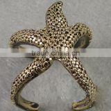 Retro Vintage Fashion Bronze Golden Alloy Sea Animal Starfish Ring Coral
