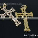 Fashion Black Color Copper Clear Rhinestone Cross Locket Pendant Necklace thumbnail-6
