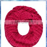 Women ribbed red knitted snood scarf /fashion acrylic scarf /ladies scarf decorations