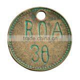 1000pcs Antique Green Zinc Alloy Personalized Round Charms for Bangle and Necklace thumbnail-1