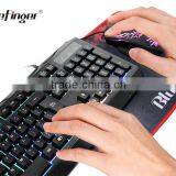 New Rainbow LED Backlit Wired Gaming Keyboard Seven Automatic Color Backlit Mouse Combo Set thumbnail-6