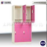 Antique 4-door Closet Key Lock Clothes Steel Locker Metal Stainless Gym Wardrobe Locker thumbnail-3