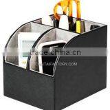 Gift Black Vinyl Faux Leather OFFICE Desk ORGANIZER Valet Tray