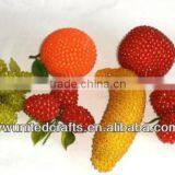 Stunning Set 6 Larger Than Life Decorative Fruit Spikes Silver Vintage Mint thumbnail-1